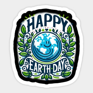 Celebrate Our Planet with Happy Earth Day Style Sticker